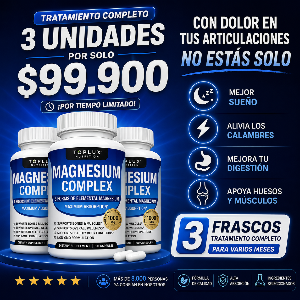 Complejo de Magnesio 8 IN 1 - PAGA 1 Y LLEVA 3
